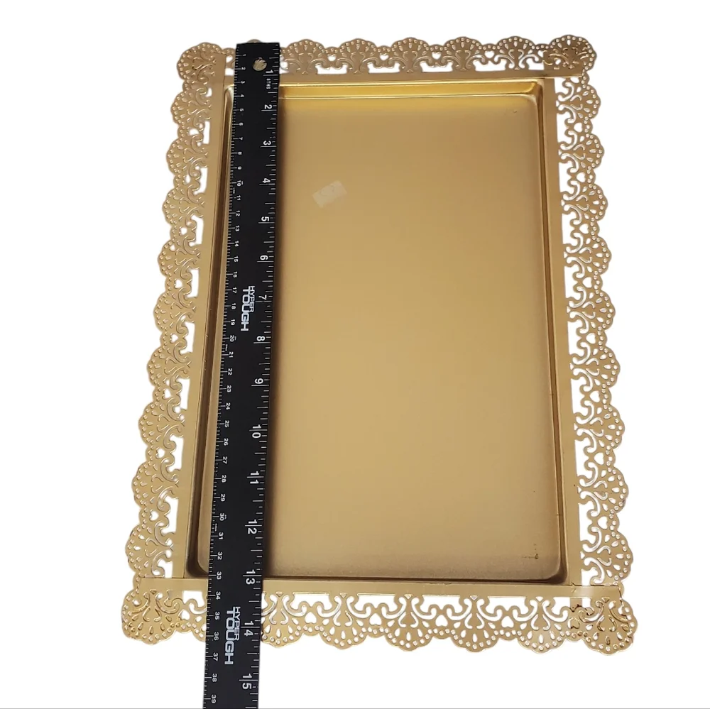 Metal Jewelry Trays 2 Piece Gold / Copper Color Organization